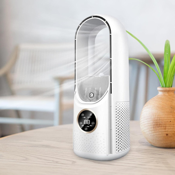 Аккумуляторный безлопастной вентилятор Air Multiplier с функцией увлажнения и подсветки, портативный USB вентилятор с таймером