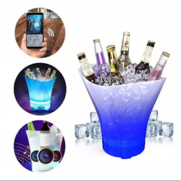 Светодиодное ведро для льда Bucket Light с Bluetooth колонкой и LED подсветкой, барное ведро для охлаждения напитков с USB