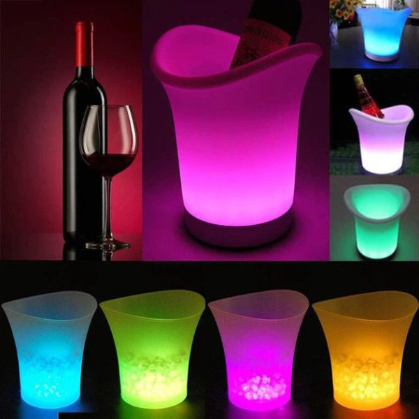 Светодиодное ведро для льда Bucket Light с Bluetooth колонкой и LED подсветкой, барное ведро для охлаждения напитков с USB
