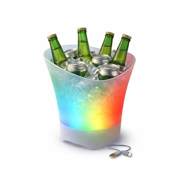 Светодиодное ведро для льда Bucket Light с Bluetooth колонкой и LED подсветкой, барное ведро для охлаждения напитков с USB