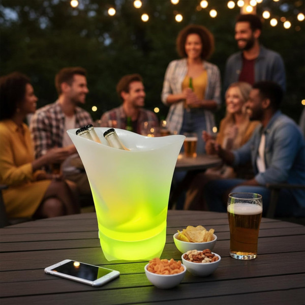 Светодиодное ведро для льда Bucket Light с Bluetooth колонкой и LED подсветкой, барное ведро для охлаждения напитков с USB