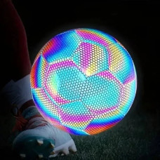 Футбольный мяч голографический BRIGHT BALL светоотражающий со свечением в темноте, тренировочный мяч No5 из TPU и EVA материалов