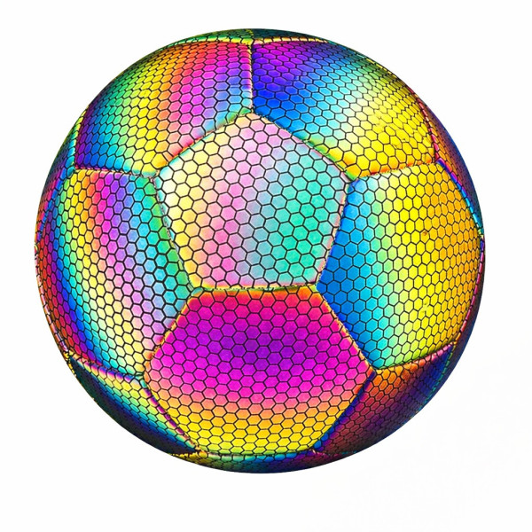 Футбольный мяч голографический BRIGHT BALL светоотражающий со свечением в темноте, тренировочный мяч No5 из TPU и EVA материалов