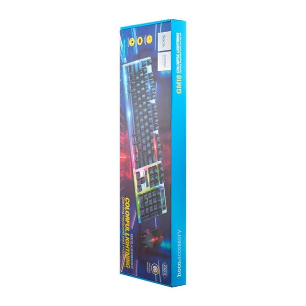 Игровой комплект HOCO GM18 Luminous Gaming клавиатура + мышь RGB проводной геймерский набор 104 клавиши 6D DPI