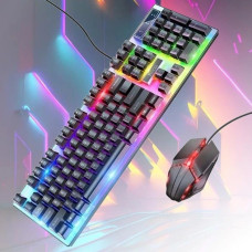 Игровой комплект HOCO GM18 Luminous Gaming клавиатура + мышь RGB проводной геймерский набор 104 клавиши 6D DPI