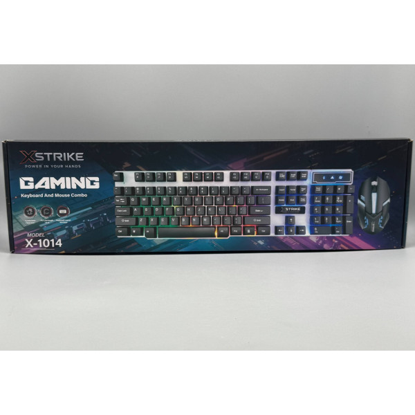 Игровой комплект XSTRIKE X-1014 клавиатура + мышь RGB проводной USB геймерский набор мембранная 104 клавиши черный