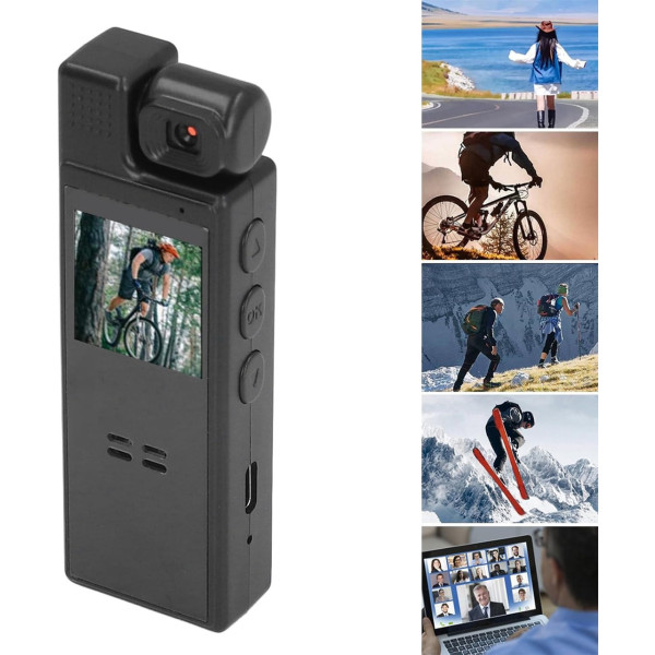 Мини боди камера L9 1080P портативный видеорегистратор на одежду с экраном датчиком движения и поворотным объективом 180°