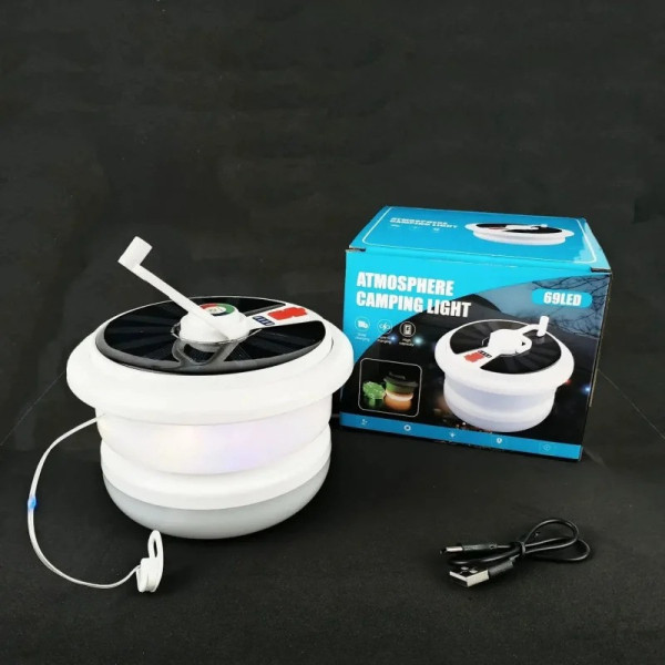 Кемпинговый фонарь BL YX669 на солнечной батарее с RGB LED лентой 10 м подвесной аккумуляторный светильник