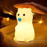 Детский ночник силиконовый Мишка LED сенсорный с подсветкой USB 2 режима