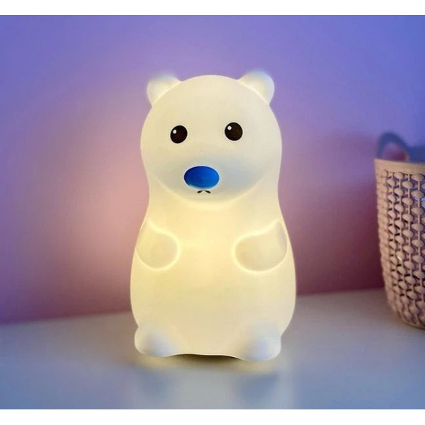 Детский ночник силиконовый Мишка LED сенсорный с подсветкой USB 2 режима
