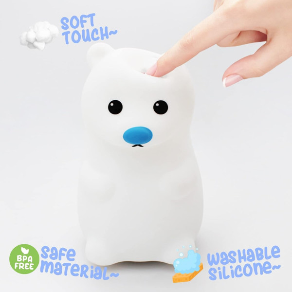 Детский ночник силиконовый Мишка LED сенсорный с подсветкой USB 2 режима