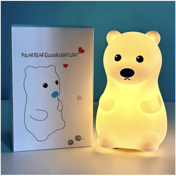 Детский ночник силиконовый Мишка LED сенсорный с подсветкой USB 2 режима