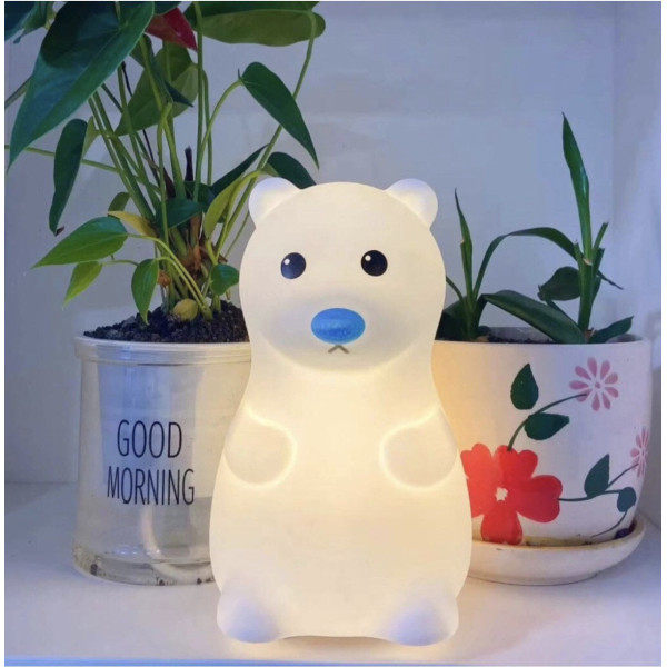 Детский ночник силиконовый Мишка LED сенсорный с подсветкой USB 2 режима