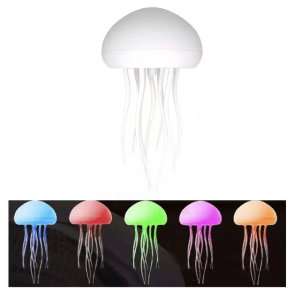 Ночник светильник Медуза RGB LED аккумуляторная декоративная лампа с подвижными щупальцами USB 5 режимов