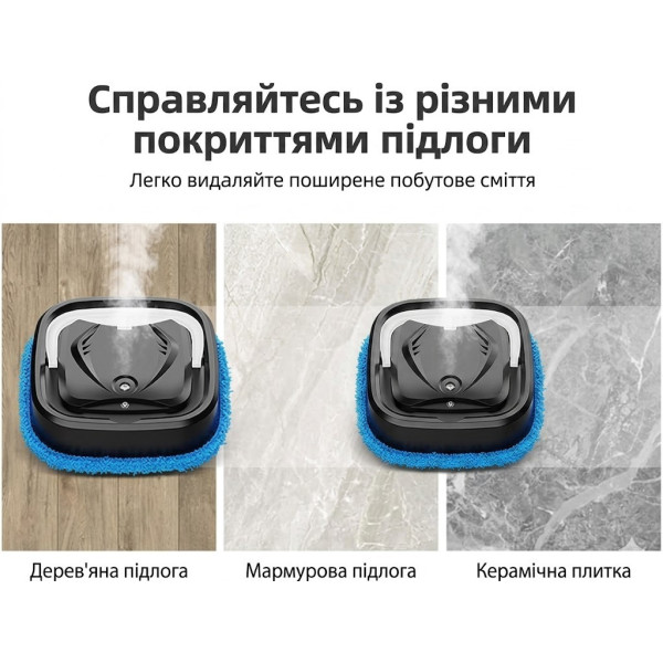 Интеллектуальный робот для мытья полов с функцией сухой и влажной уборки, компактный робот пылесос с аккумулятором 2000 мАч