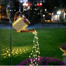 Садовый светильник Лейка на солнечной батарее с LED подсветкой, декоративный фонарь для сада на колышке высотой 80 см