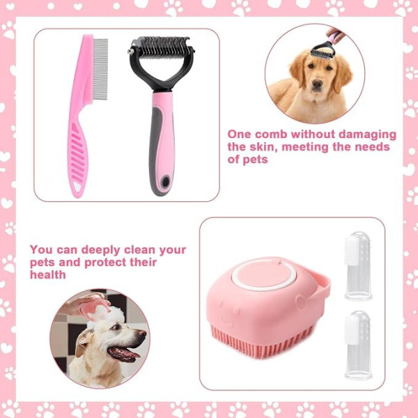 Набор для груминга животных Pet Grooming 8 в 1, комплект для ухода за собаками и котами с щетками, когтерезом и расческами