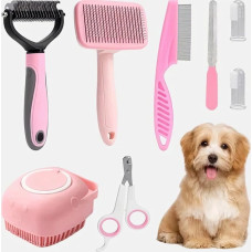 Набор для груминга животных Pet Grooming 8 в 1, комплект для ухода за собаками и котами с щетками, когтерезом и расческами