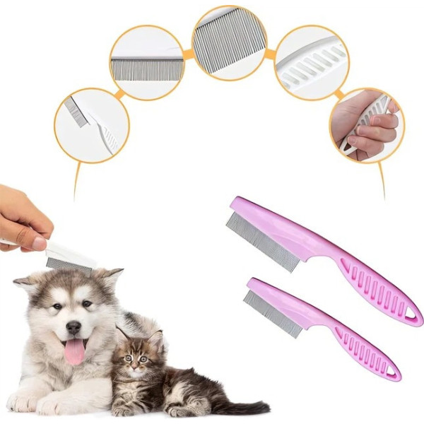 Набор для груминга животных Pet Grooming 8 в 1, комплект для ухода за собаками и котами с щетками, когтерезом и расческами