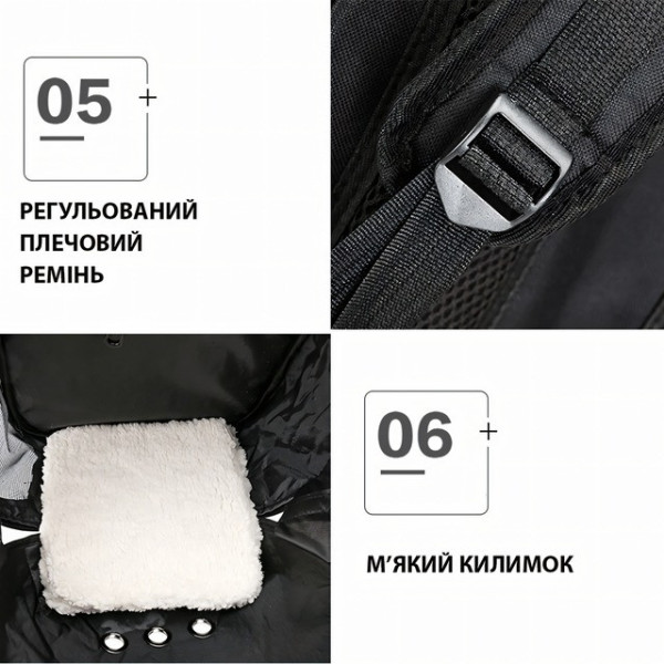 Рюкзак-переноска для котов и собак CosmoPet с иллюминатором 42×35×27 см, туристический рюкзак для животных до 10 кг, Ромашки Голуб