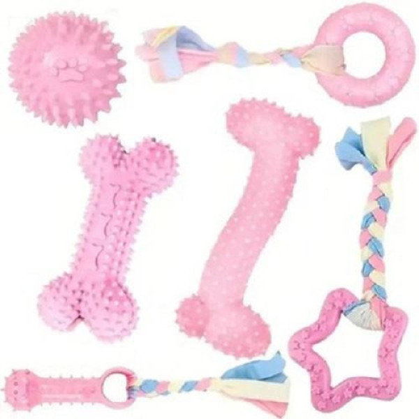 Набор жевательных игрушек для собак 6 в 1 с веревками Pet Set, интерактивные игрушки для собак, набор для жевания и перетаскивания