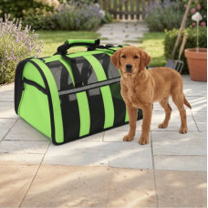 Сумка-переноска для собак For Friends GREEN paws M 41×25×26 см, рюкзак-переноска для котов и собак, дышащая переноска для животных