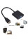 Конвертер HDMI на VGA + AV (аудио), адаптер HDMI VGA с аудиовыходом, переходник для монитора и проектора, черный