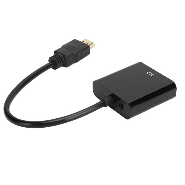 Конвертер HDMI на VGA + AV (аудио), адаптер HDMI VGA с аудиовыходом, переходник для монитора и проектора, черный