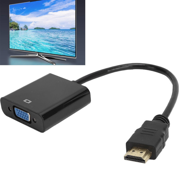 Конвертер HDMI на VGA + AV (аудио), адаптер HDMI VGA с аудиовыходом, переходник для монитора и проектора, черный