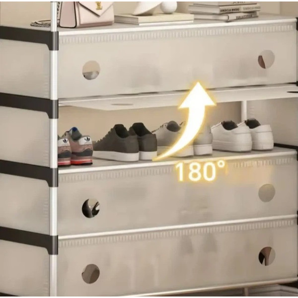 Вешалка для одежды NEW Simple Floor Clothes AND8042-6 с полками для обуви, напольная металлическая стойкая органайзер для прихожей