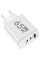 Зарядное устройство для телефона 65W GaN TRG-185 быстрая зарядка USB Type-C и USB-A адаптер питания белый