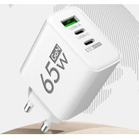 Зарядное устройство для телефона 65W GaN TRG-185 быстрая зарядка USB Type-C и USB-A адаптер питания белый