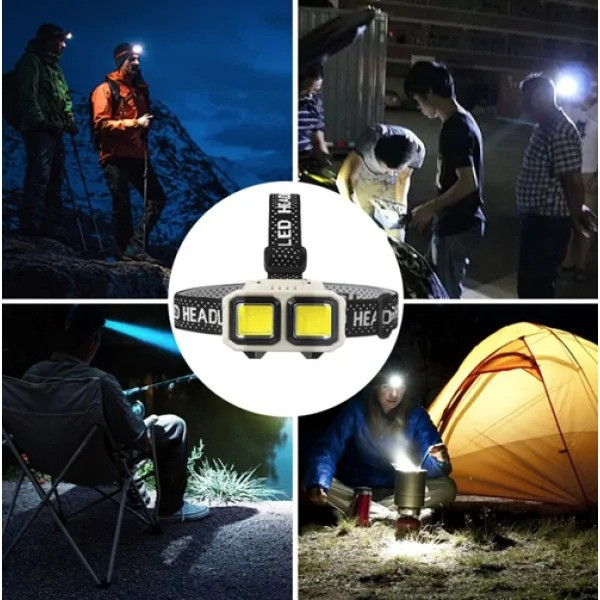 Налобный фонарь аккумуляторный X-Balog HX-816 с Type-C, сенсорным включением, COB LED, водонепроницаемый