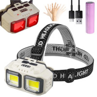 Налобный фонарь аккумуляторный X-Balog HX-816 с Type-C, сенсорным включением, COB LED, водонепроницаемый