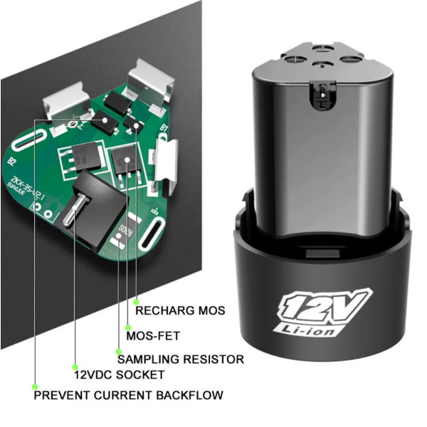 Аккумулятор 12V 1.5Ah Li-Ion для шуруповерта, запасная батарея для электроинструмента