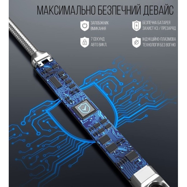 Электрическая USB зажигалка импульсная с гибкой трубкой 360°, аккумуляторная зажигалка для газовой плиты, свечей, кухни
