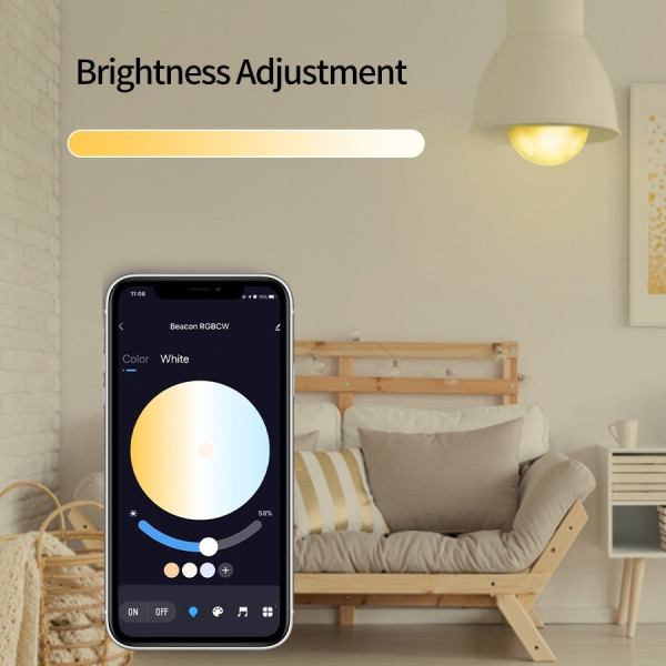 Умная LED лампа Tuya Wi-Fi Bluetooth 9 Вт, смарт лампочка с управлением со смартфона и голосом