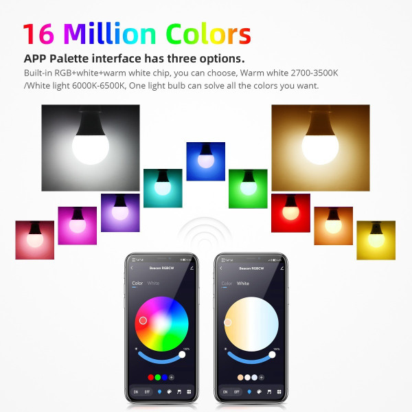 Умная LED лампа Tuya Wi-Fi Bluetooth 9 Вт, смарт лампочка с управлением со смартфона и голосом