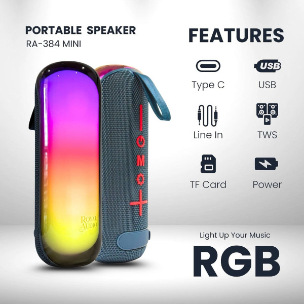Портативная Bluetooth-колонка IMENSO IMS-S1020 10 Вт с RGB-подсветкой, FM-радио и TWS
