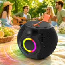 Портативная Bluetooth-колонка, беспроводная акустика с RGB-подсветкой, FM, USB, TF, динамик 66 мм