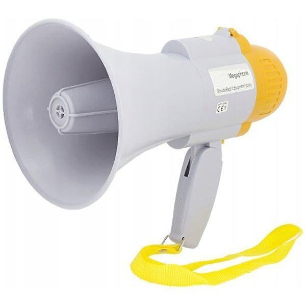 Рупорный громкоговоритель MEGAPHONE HW-8C 15 Вт с записью голоса, аккумулятором и ремнем