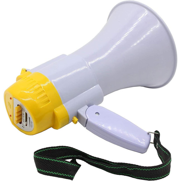 Рупорный громкоговоритель MEGAPHONE HW-8C 15 Вт с записью голоса, аккумулятором и ремнем