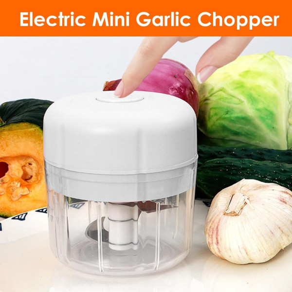 Электрический кухонный мини измельчитель Release Hands One Click Garlic 250 мл, 30 Вт, USB, белый