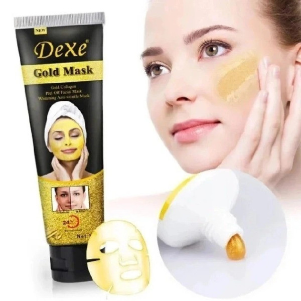 Золотая маска-пленка для лица Dexe Gold Mask с коллагеном 120 г