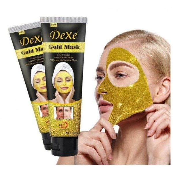 Золотая маска-пленка для лица Dexe Gold Mask с коллагеном 120 г