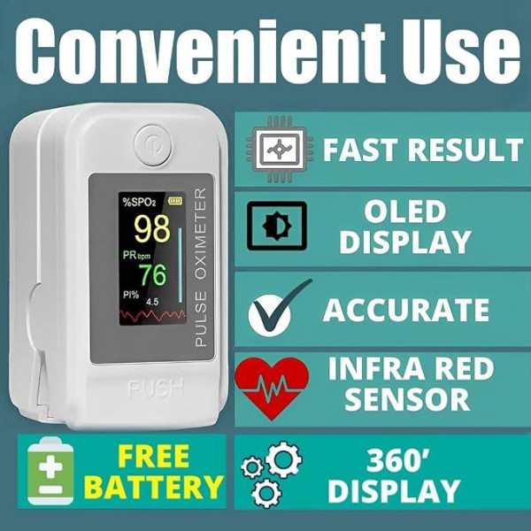 Пульсоксиметр на палец LK-89 Pulse Oximeter для измерения сатурации и пульса