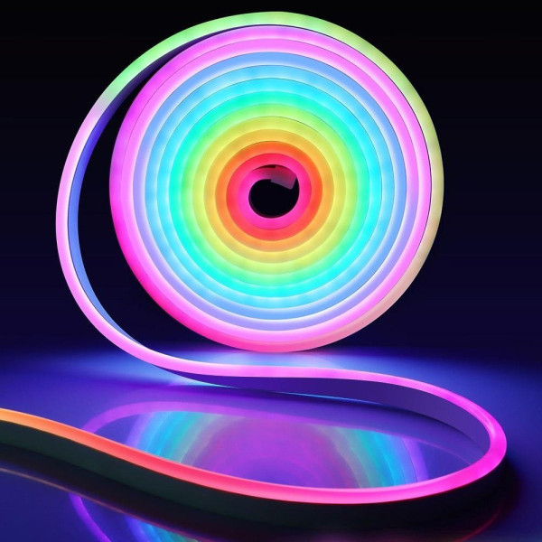 Гибкая силиконовая LED-лента RGB 2 м, 12В, декоративная подсветка с Wi‐Fi и музыкальным режимом