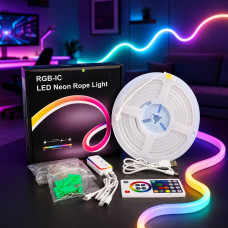 Гибкая силиконовая LED-лента RGB 2 м, 12В, декоративная подсветка с Wi‐Fi и музыкальным режимом