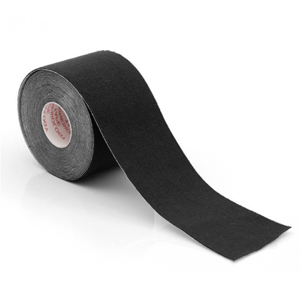 Кинезиологический тейп EasyFit Kinesio 5 см × 5 м, эластичный спортивный пластырь, черный