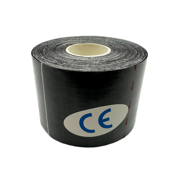 Кинезиологический тейп EasyFit Kinesio 5 см × 5 м, эластичный спортивный пластырь, черный